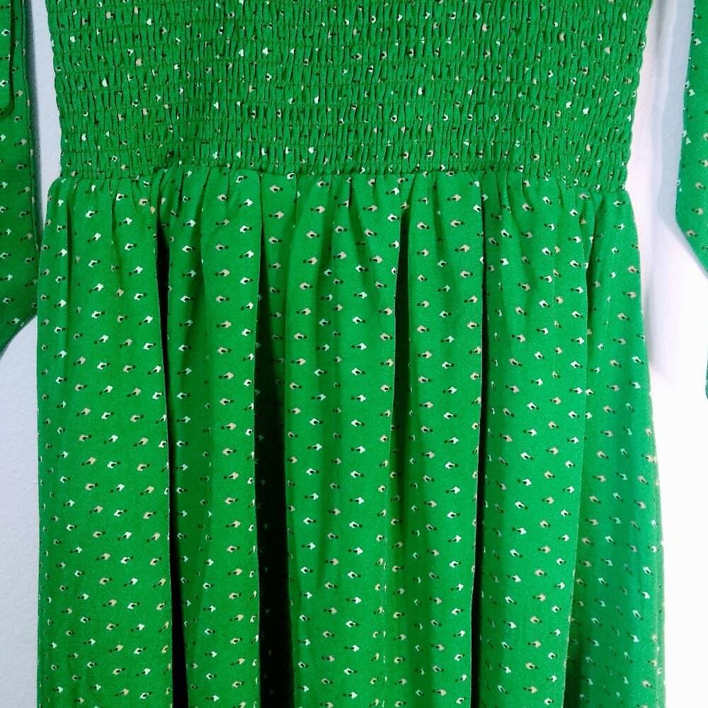 LULUS Day in the Sun Green Print Smocked Midi Dress - Picture 7 of 12